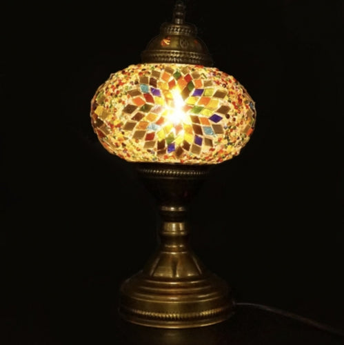 Mosaic Table Lamp - Blue, Green, Yellow & Red