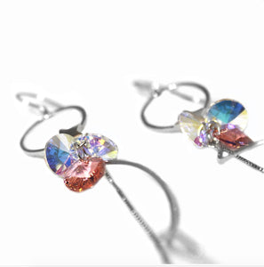 Silver Hoop & Star Earrings With Swarovski & Zircon Stones