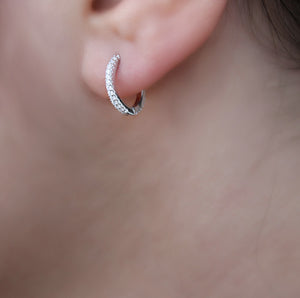 Fuchsia Heart Silver Earrings