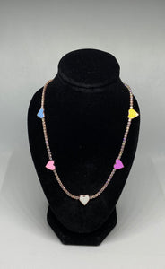 Colorful Heart Choker Necklace