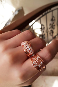 Rose Gold Ring With Zirconia Stones
