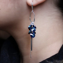 Load image into Gallery viewer, Blue Swarovski &amp; Zircon Stone Earrings