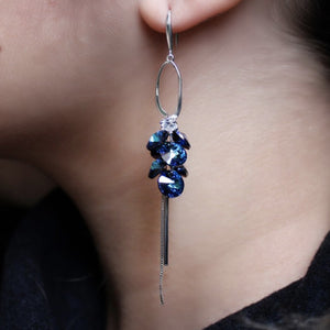 Blue Swarovski & Zircon Stone Earrings