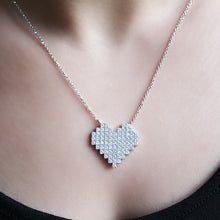 Load image into Gallery viewer, Sterling Silver Diamante Heart Necklace