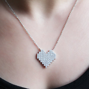 Sterling Silver Diamante Heart Necklace