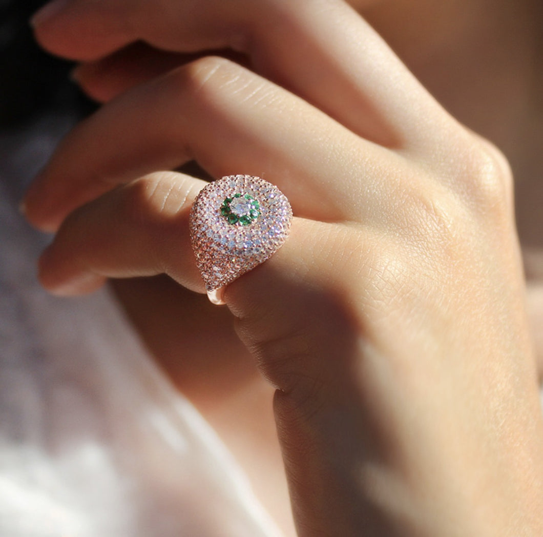Dainty Pinky Ring With Zircon Stones