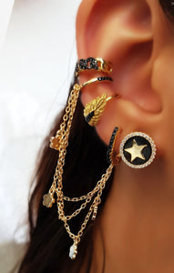 Chain Ear Cuff Stud Earring