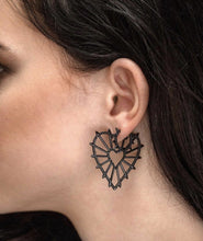 Load image into Gallery viewer, Mono Geometric Heart Earring With Spikes