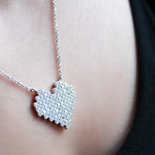 Load image into Gallery viewer, Sterling Silver Diamante Heart Necklace
