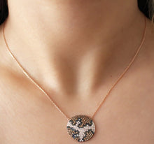 Load image into Gallery viewer, Zircon Stone Round Pendant Rose Gold Plated Necklace