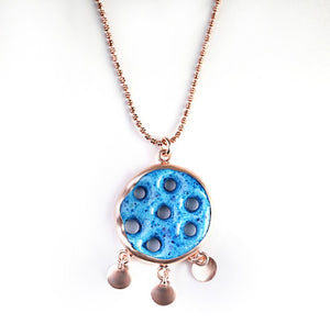 Handcrafted Blue Necklace With Suryani Protection Symbol Of Evil Eye