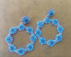 The Turquoise Daisy Earrings With Swarovski Stones