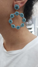 Load image into Gallery viewer, The Turquoise Daisy Earrings With Swarovski Stones