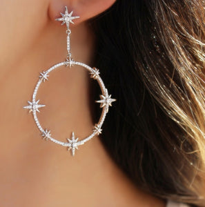 Large Star Hoops Earrings