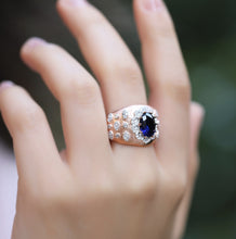 Load image into Gallery viewer, Cocktail Rings With Oval Cut Stone &amp; Swarovski Zirconia Finish
