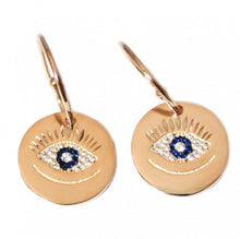Load image into Gallery viewer, Rose Gold Plating Symbolic Evil Eye Earrings