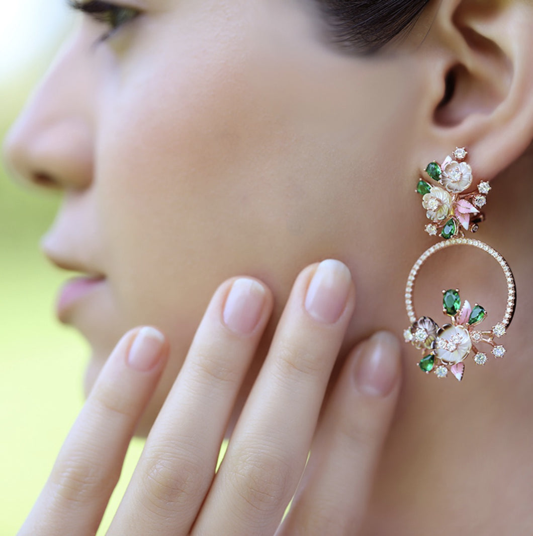 Rose Gold Blossoming Earrings | Italian Design
