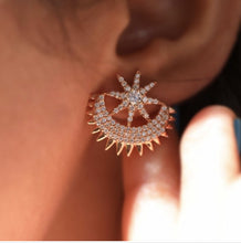 Load image into Gallery viewer, Rose Gold Plating Moon &amp; Star Earrings