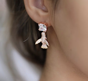 Rose Gold Plating Bird Earrings