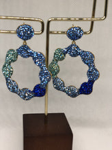 Load image into Gallery viewer, The Blue Silver Daisy Earrings
