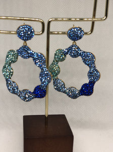 The Blue Silver Daisy Earrings