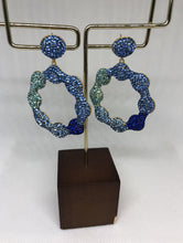 Load image into Gallery viewer, The Blue Silver Daisy Earrings