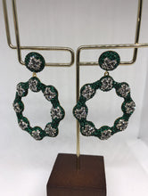 Load image into Gallery viewer, The Green Silver Daisy Earrings