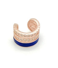 Load image into Gallery viewer, Blue Cuff Earrings With Zirconia Stones