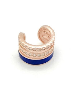 Blue Cuff Earrings With Zirconia Stones