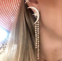 Load image into Gallery viewer, Rose Gold Moon &amp; Star Earrings