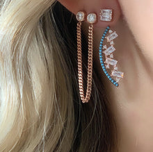 Load image into Gallery viewer, Statement Earrings with Baguette &amp; Turquoise Stones