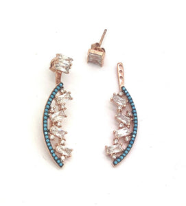 Statement Earrings with Baguette & Turquoise Stones