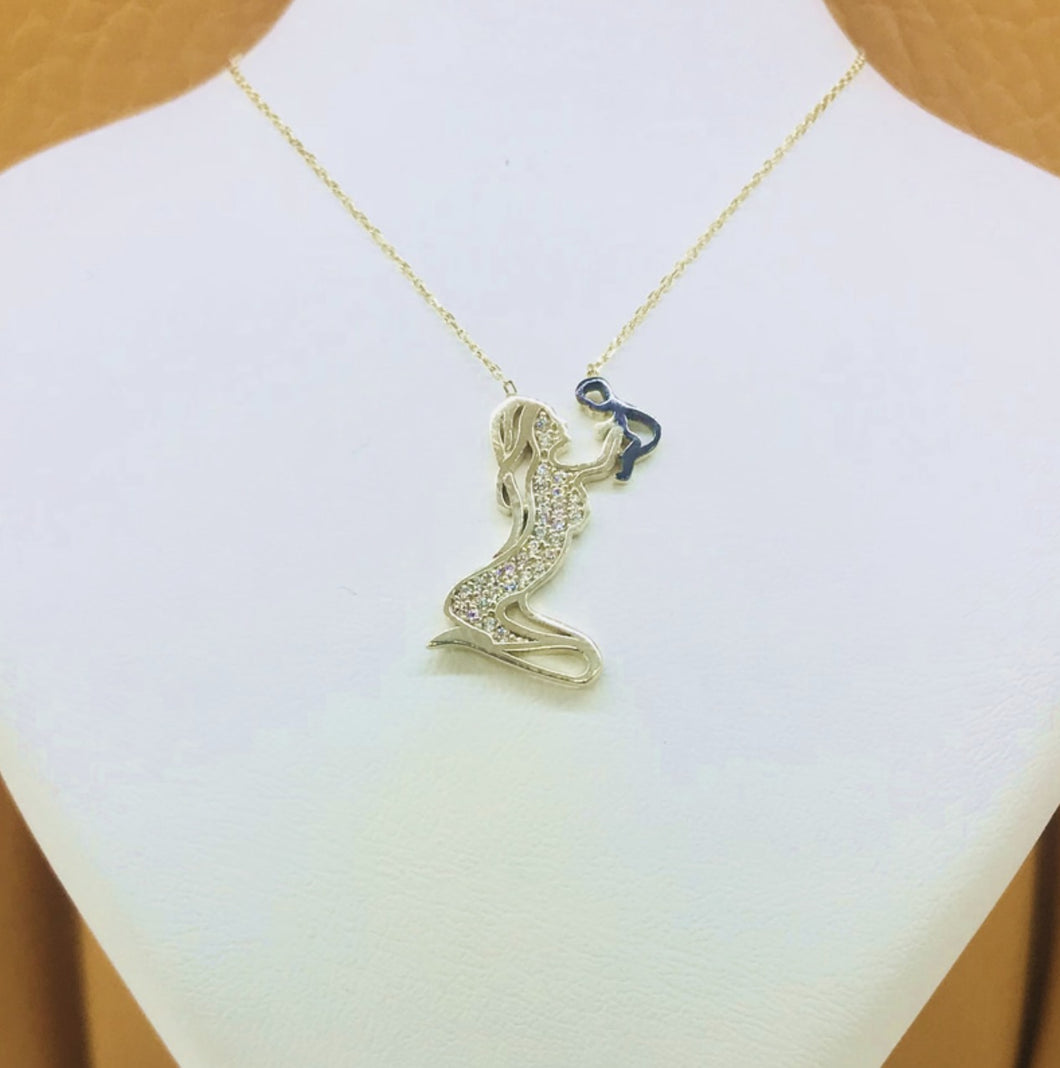 8ct Gold Mother & Baby Necklace