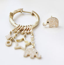 Load image into Gallery viewer, Hoop With Dangling Elephant Earrings