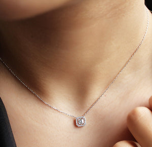 Delicate Baguette Silver Necklace