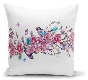 Bird & Roses Printed Cushion  Covers - 18" (43cm) Pillow Cushion Cover
