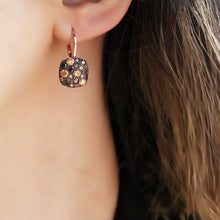 Load image into Gallery viewer, Black Zircon Stone Square Earrings