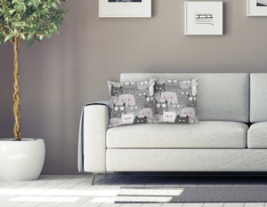 Cat Prınted Cushion Covers - 43X43cm Home Sofa Bedding Decor