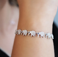 Load image into Gallery viewer, White Zircon Elephant Bracelet