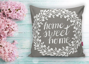 Home Sweet Home Grey Cushion Covers Set - 18" (45cm) Pillow Cushion Covers