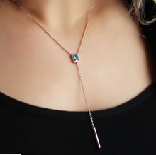 Load image into Gallery viewer, Multi Colored Delicate Baguette Necklace