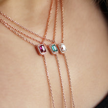 Load image into Gallery viewer, Multi Colored Delicate Baguette Necklace