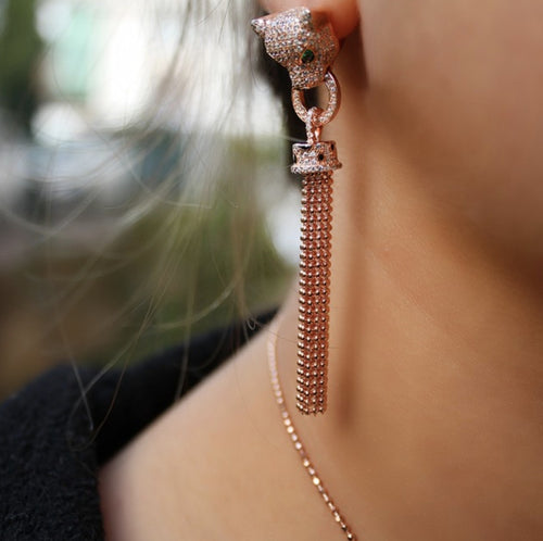Panther Tassel Earrings