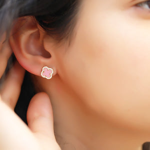 Pink Flowery Earrings