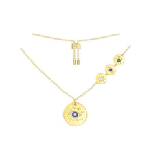 Load image into Gallery viewer, Zircon Lucky Eye Pendant Necklace 925 Sterling Silver Fine Necklace