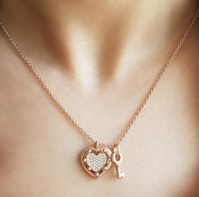 Load image into Gallery viewer, Key To My Heart ❤️ Necklace - Rose