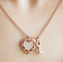 Load image into Gallery viewer, Key To My Heart ❤️ Necklace - Rose
