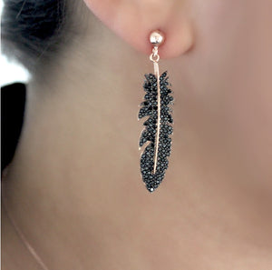 Lucky Feather Silver Earrings
