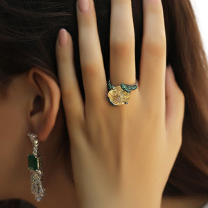 Yellow Stone Cocktail Ring