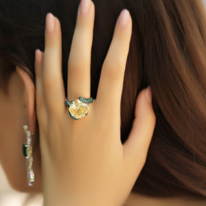 Yellow Stone Cocktail Ring